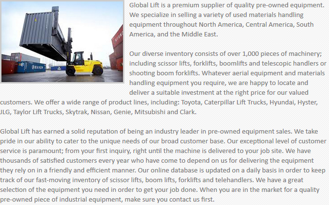 Global Lift Equipment Santa Rosa